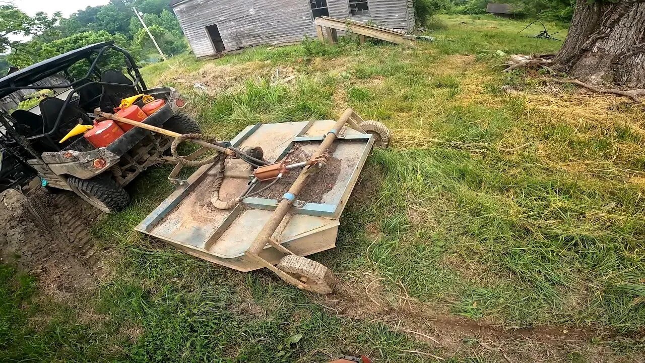Moving A Bush Hog Mower with Kawasaki Teryx!