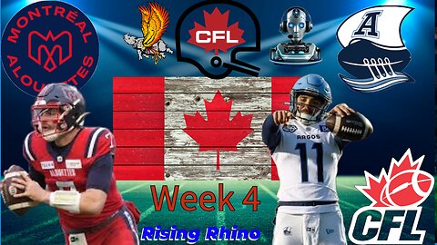 CFL: Montreal Alouettes Vs Toronto Argonauts Week 4 With AI Co-host Commentary and Play by Play