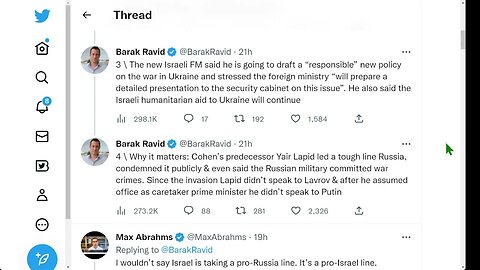 以色列新任外交部長伊萊科恩在他的第一次演講中暗示對烏克蘭的政策轉變，暗示新政府將採取更加親俄的路線