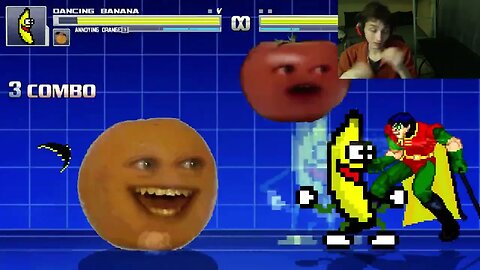 Fruit Characters (Annoying Orange And Dancing Banana) VS Robin In An Epic Battle In MUGEN Video Game