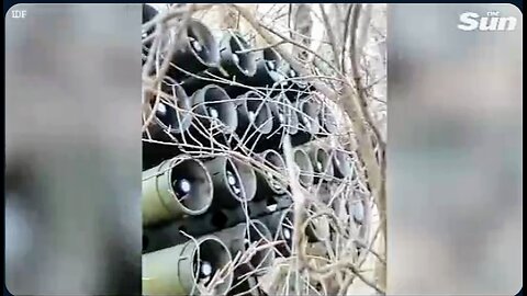 IDF Destroys a Rocket launcher weapons system with live rockets ready n warming up to fire at israel