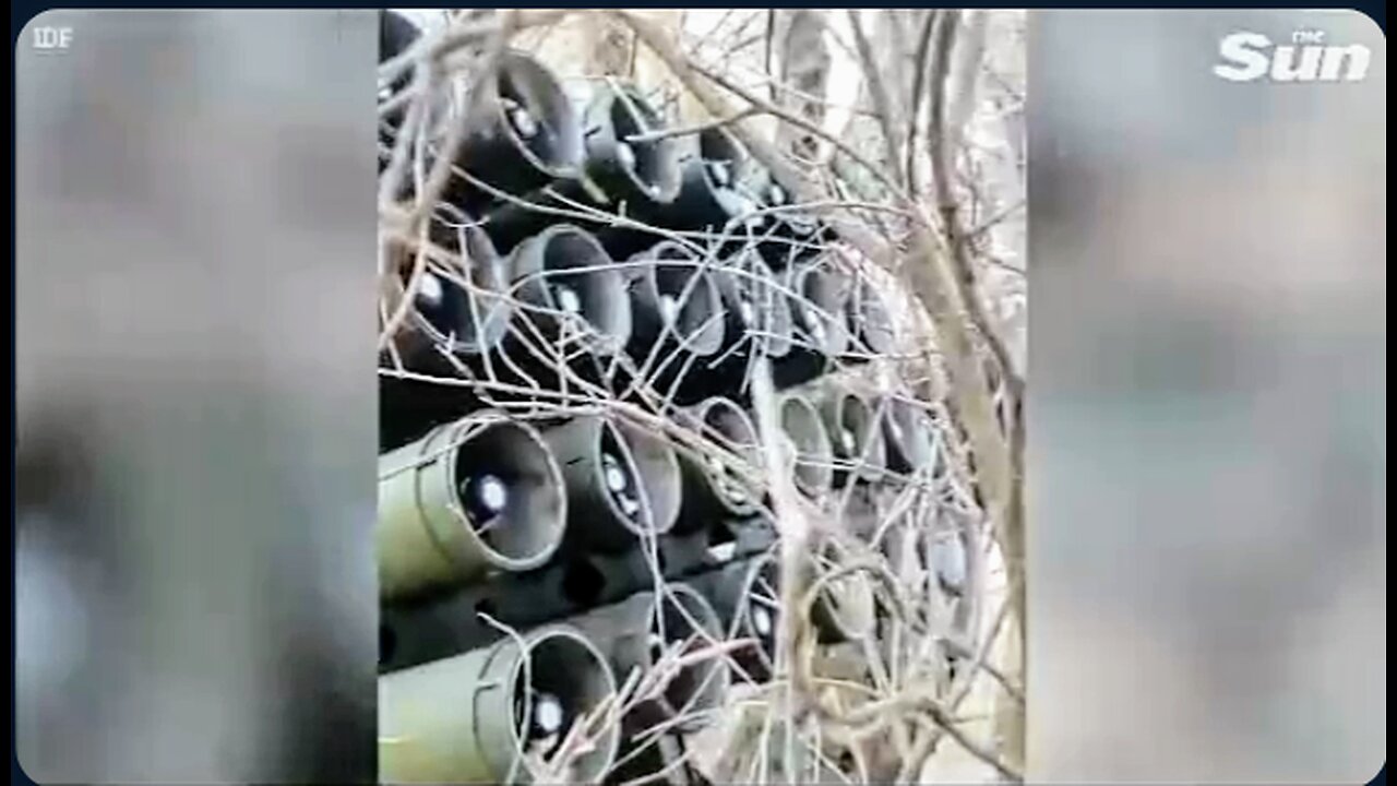 IDF Destroys a Rocket launcher weapons system with live rockets ready n warming up to fire at israel