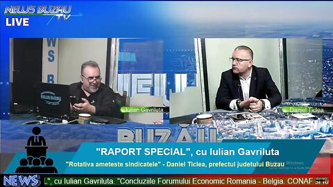 LIVE - TV NEWS BUZAU - "RAPORT SPECIAL", cu Iulian Gavriluta. "Rotativa ameteste sindicatele" - …