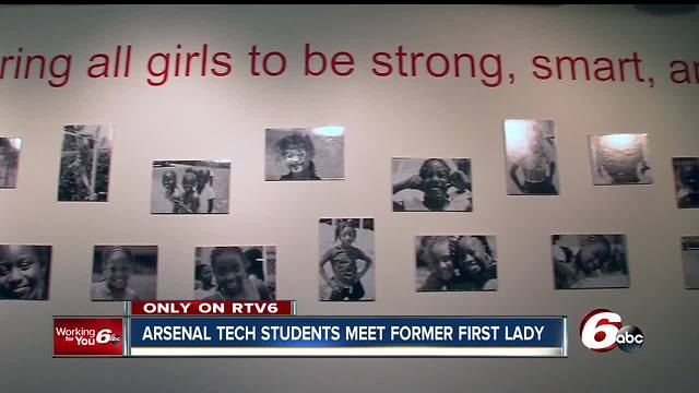 Arsenal Tech High School students get a backstage pass to talk face-to-face with Michelle Obama