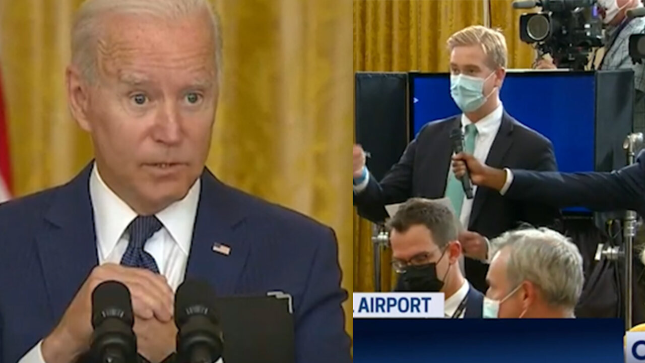 Reporter grills Biden's decision taking troops out Biden responds blaming Trump