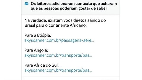 PRESIDENTE LEVA "CHECAGEM" DA REDE X, sobre a afirmação de não termos vôos diretos para a África