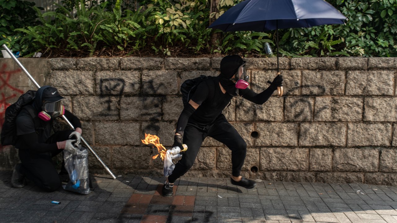 Hong Kong Protesters Defy Protest Ban