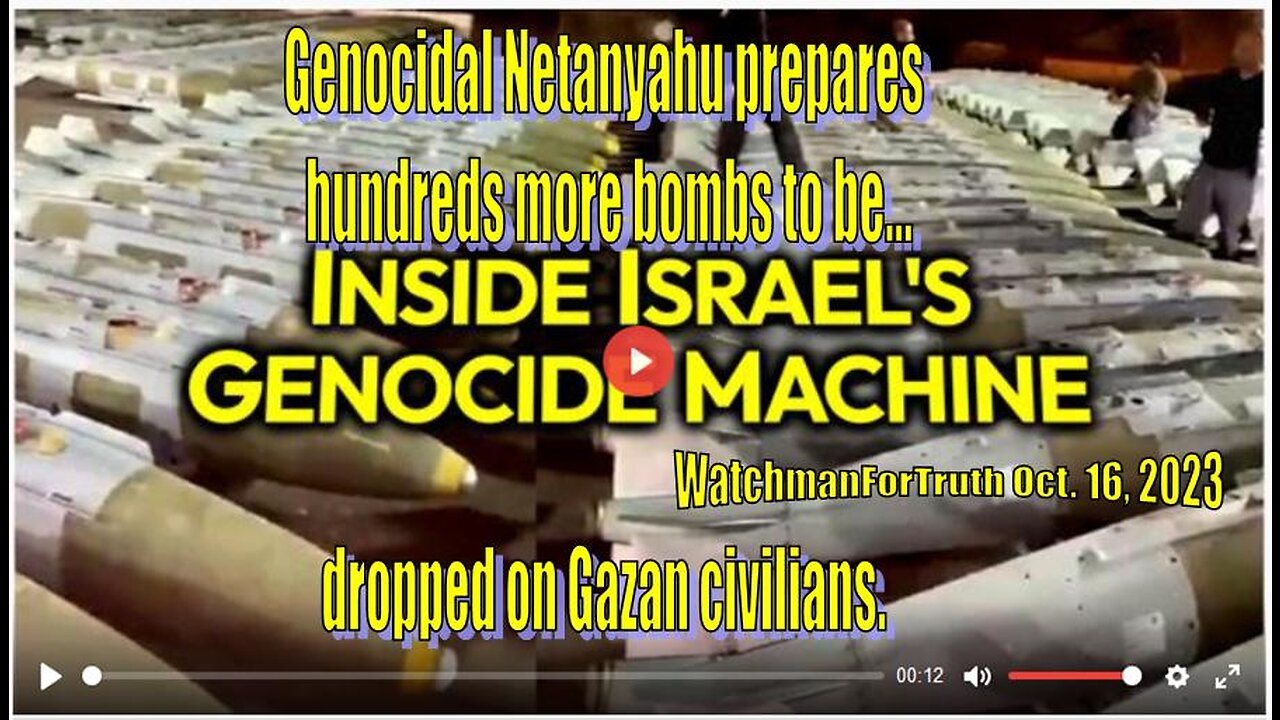 MONSTERS: Leaked Video Of Hundreds Of Israeli Bombs "To Fall Very Soon" On Trapped Palestinians