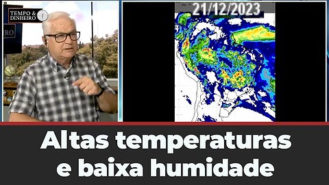 Temperatura começa subir e derruba a umidade em todo BR. Chuvas em algumas áreas com volumes baixos