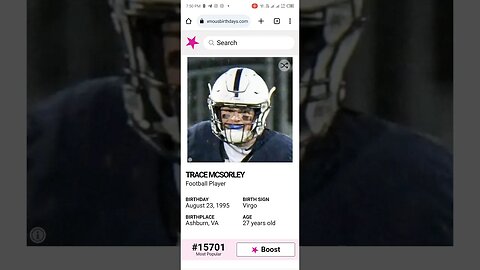 HAPPY 27 BIRTHDAY TRACE MCSORLEY Football Player