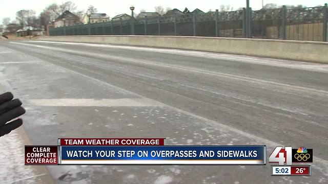 Watch your step on overpasses and sidewalks