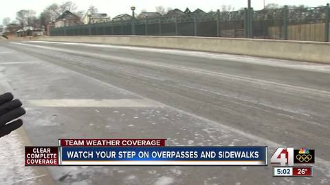 Watch your step on overpasses and sidewalks