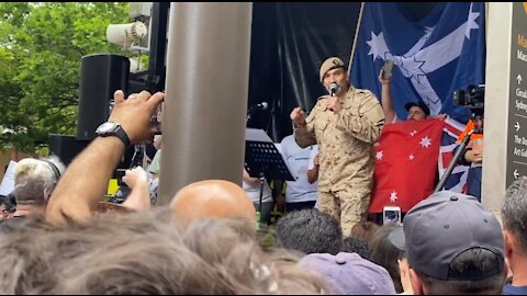 Former Special Forces Commander Riccardo Bosi, speaks cold hard truths at the Sydney rally
