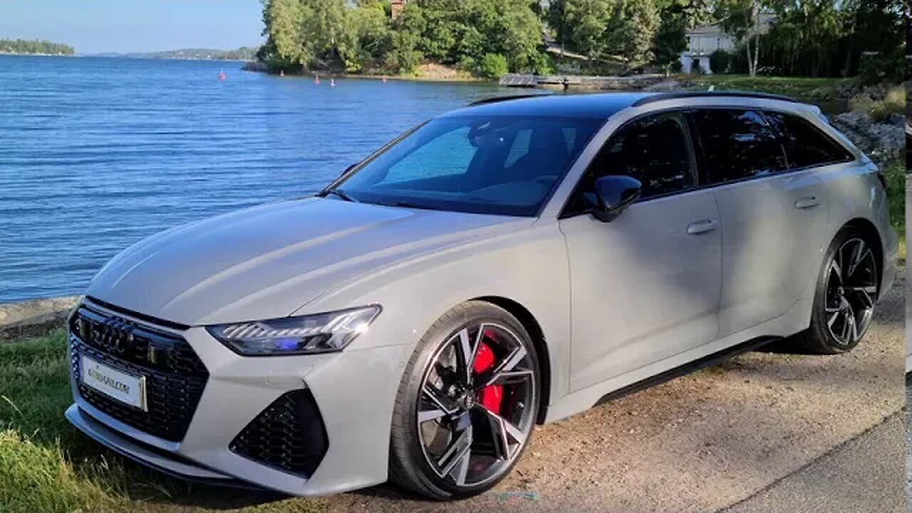 [8k] Nardo Grey Audi RS6 Avant Gloss Black Designpackage 22' 5-V shape wheels SUPERRESOLUTION