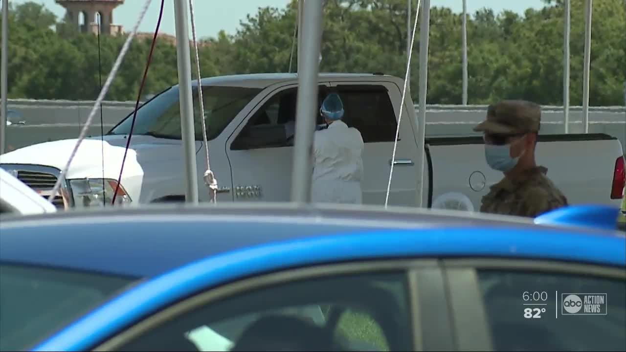 Gov. DeSantis speaks at Sarasota testing site