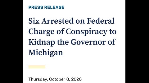 Barney reads: FBI PRESS RELEASE, the conspiracy to kidnap Gretchen Whitmer