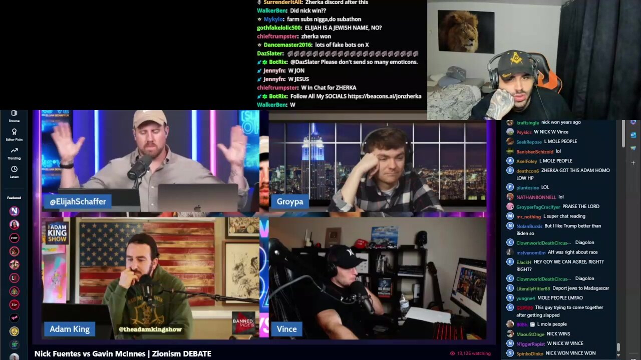 Zherka X Nick Fuentes X Gavin Mcinnes｜Zionism Debate｜Monkey Stream #16 - 1-14-2024 (Pt.1)