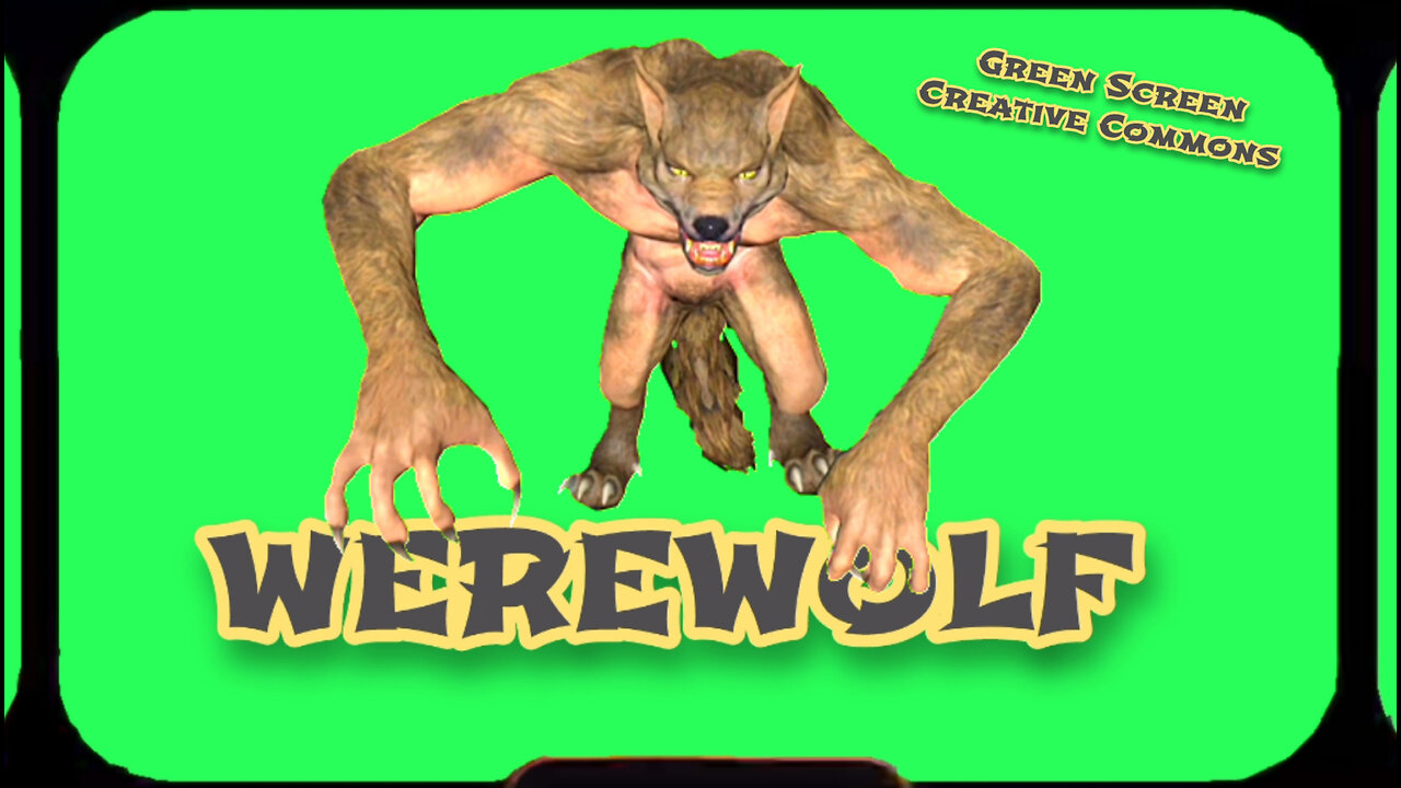 WEREWOLF video Green Screen footage. Chromakey animation GREEN SCREEN.