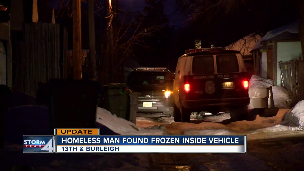 Homeless man found frozen inside vehicle