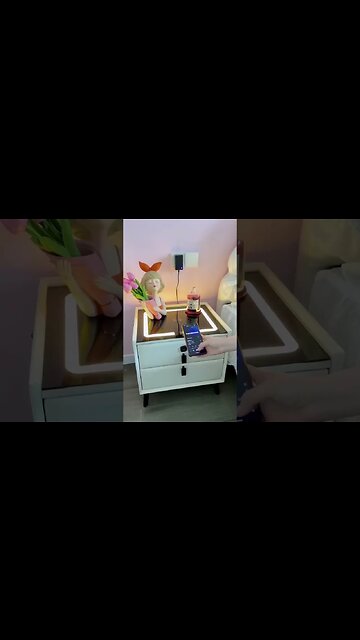 This is a smart bedside table that integrates USB interface