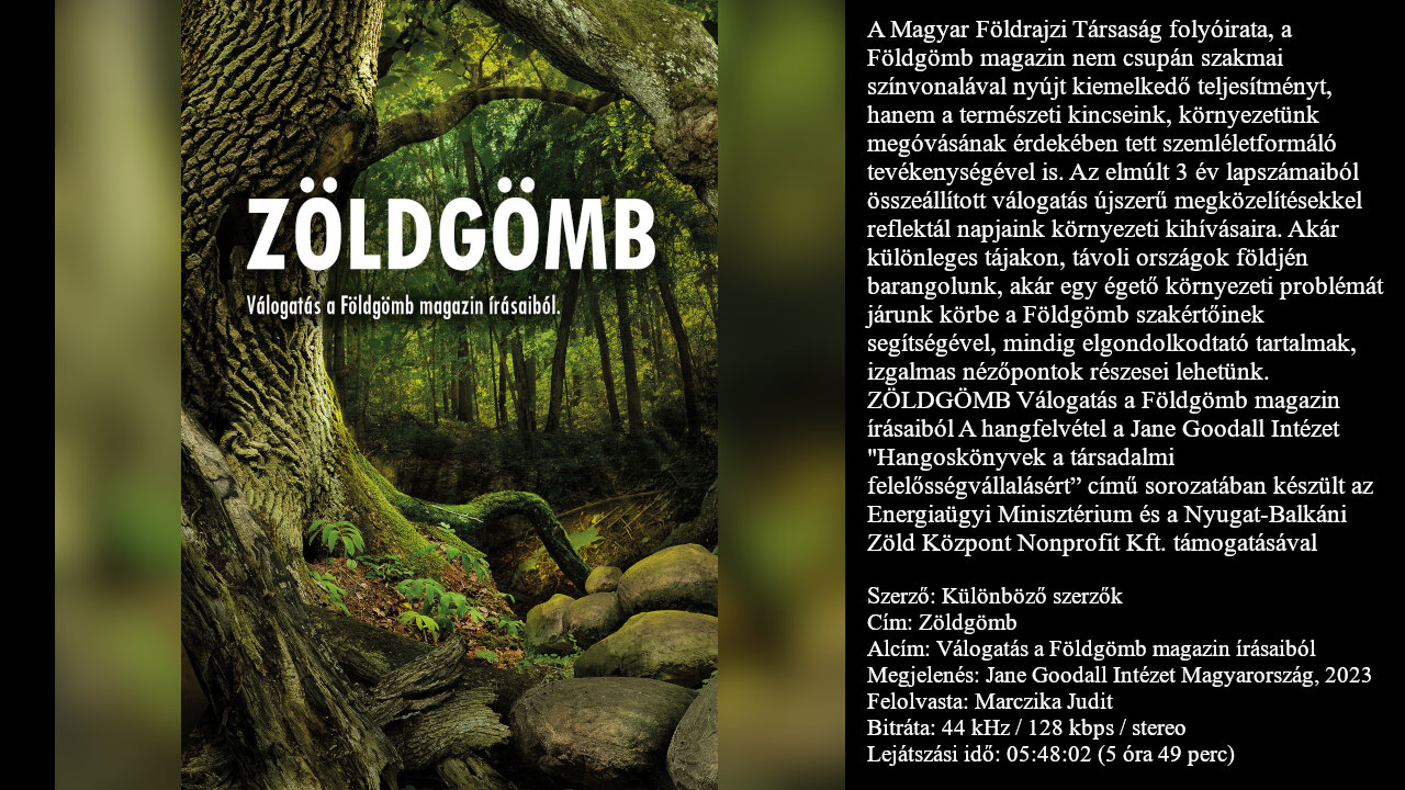 Zöldgömb - Válogatás a Földgömb magazin írásaiból. Jane Goodall Intézet Magyarország, 2023