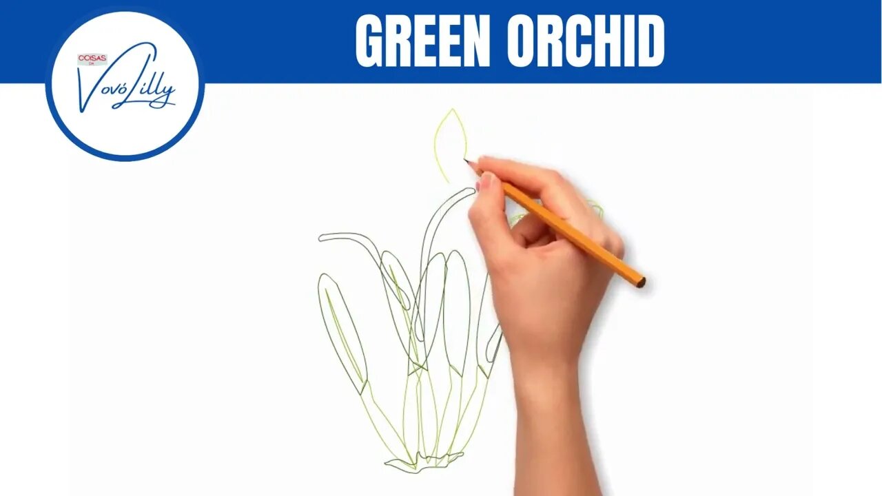 HOW TO DRAW A CHEERFUL GREEN ORCHID | STEP BY STEP | VERY EASY