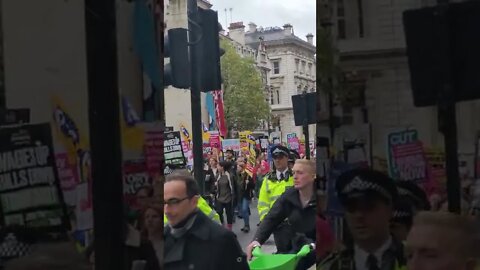 Thousands pass downing street cost od living protest #london