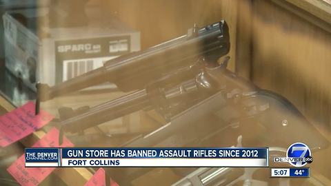 Ft. Collins gun store stopped selling high powered assault rifles six years ago