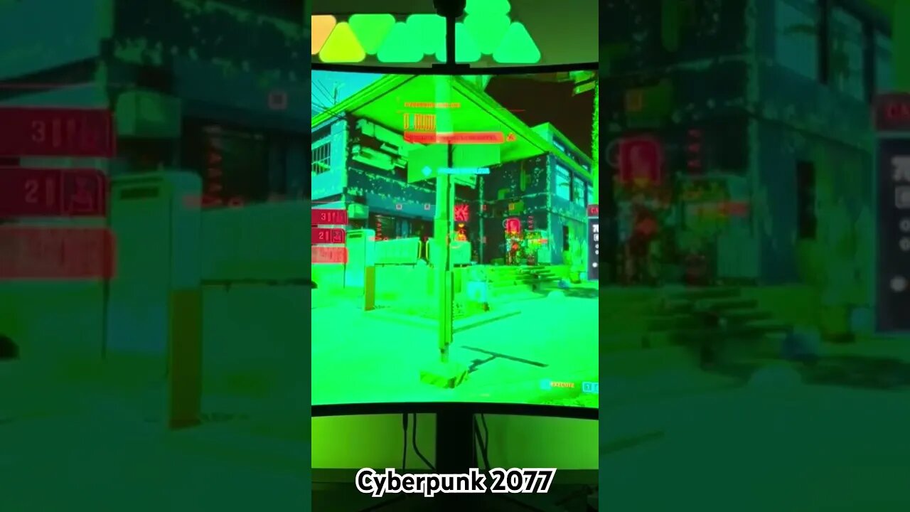 Cyberpunk 2077 on a LG45GR95QE! Check out the full video on my channel #gaming #lgultrawide