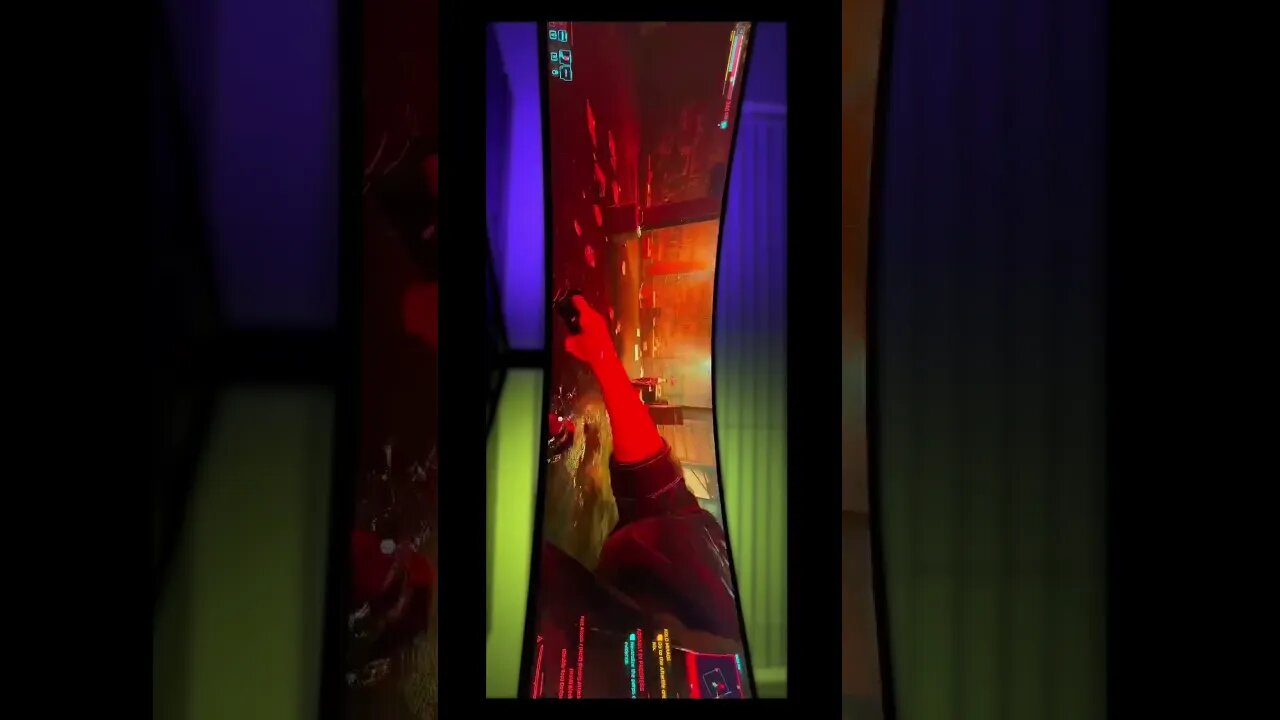 Cyberpunk 2077 on an Odyssey G9! Full video on my channel #gamingsetup #gaming #cyberpunk2077