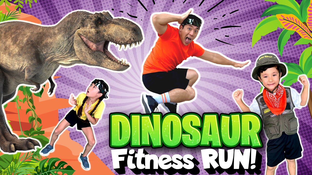 🦖 Dinosaur Adventure VIDEOGAME Workout for KIDS | Brain Break + JOKES!