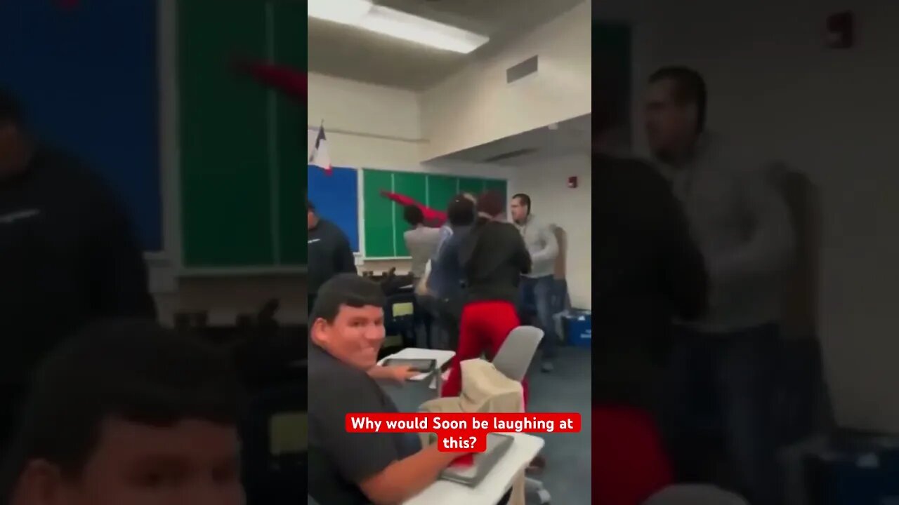 Fight in classrooms and a guy slaps a girl. Americans youth needs a wake up call #fight #slap #girl￼