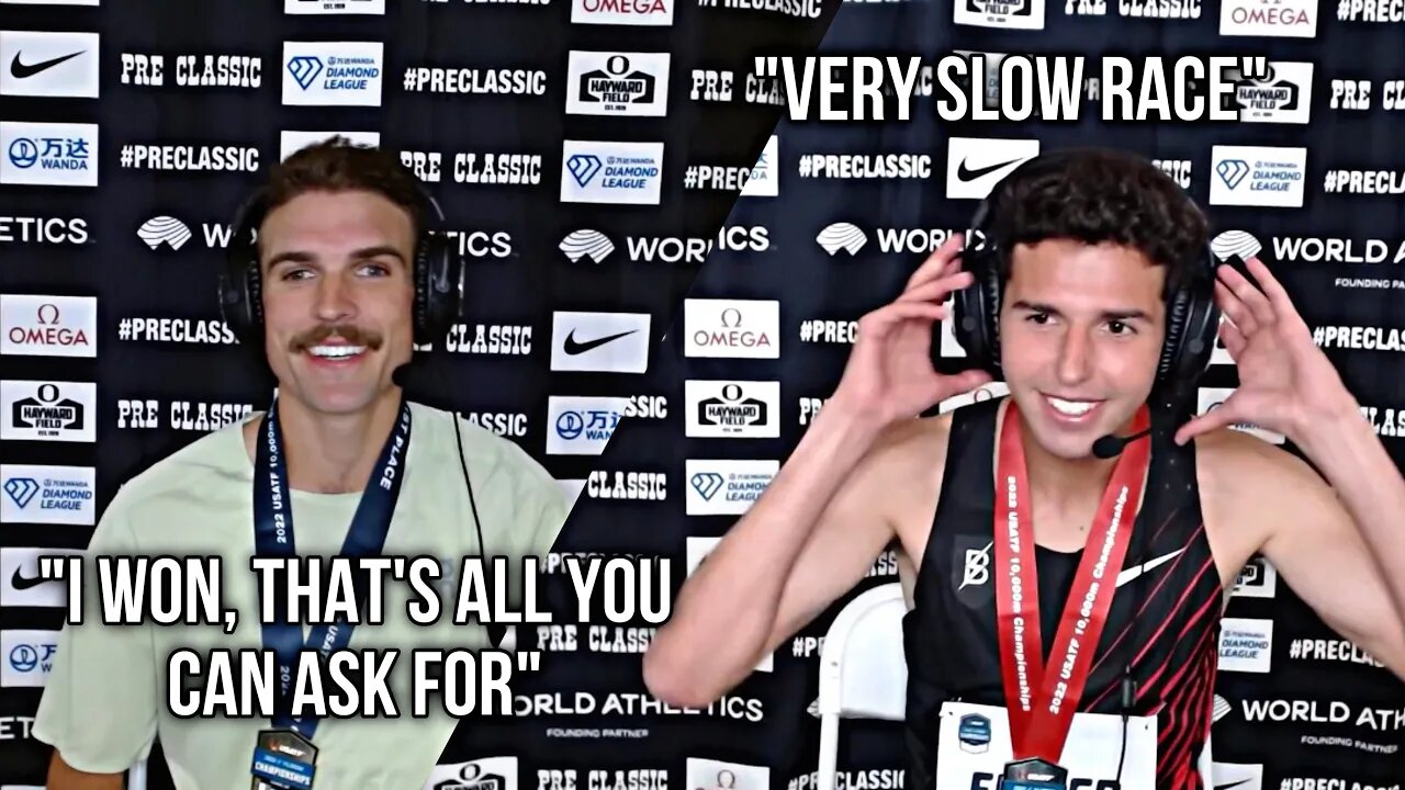 Joe Klecker and Grant Fisher 10000m championships *Post race interview*