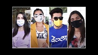 Nora Fatehi, Tina Dutta, Maniesh Paul & Saiee Manjrekar spotted at the Airport | SpotboyE