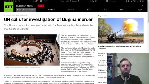 UN calls for investigation of Dugina murder, Ukrainian provocations on Zaporozhye to be brought up