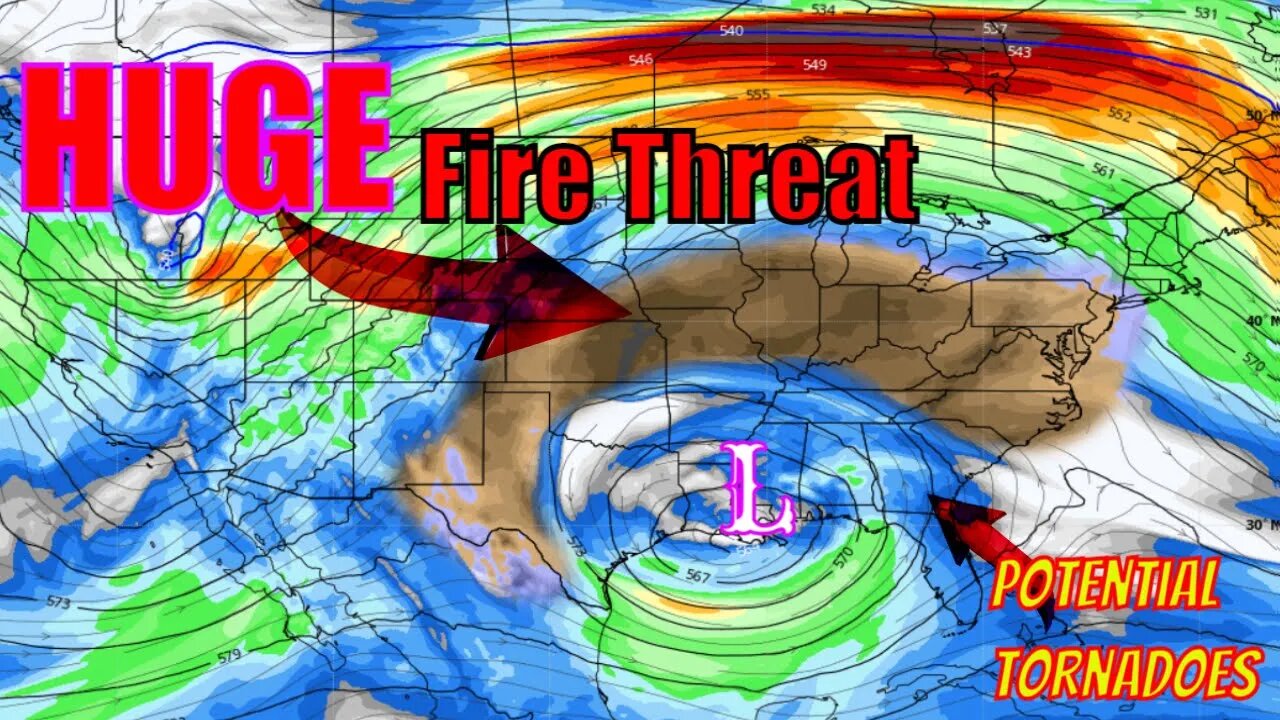 This Is Bringing A HUGE Fire Threat & Potential Tornadoes! - The WeatherMan Plus