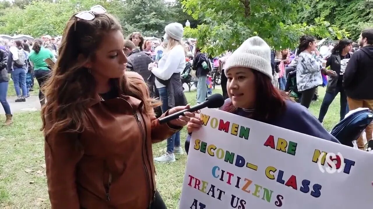 Abortion Law means this protester has to choose carefully who she has sex with....