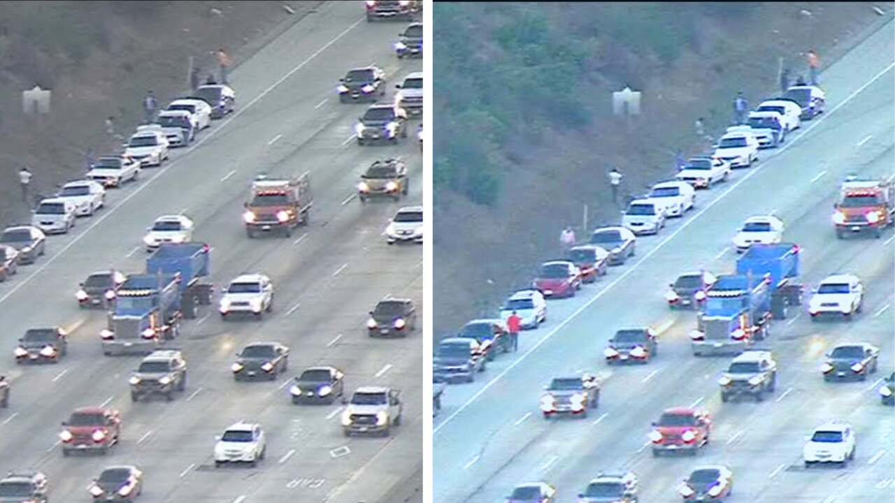 More than 30 drivers got flat tires along 405 Freeway during morning commute