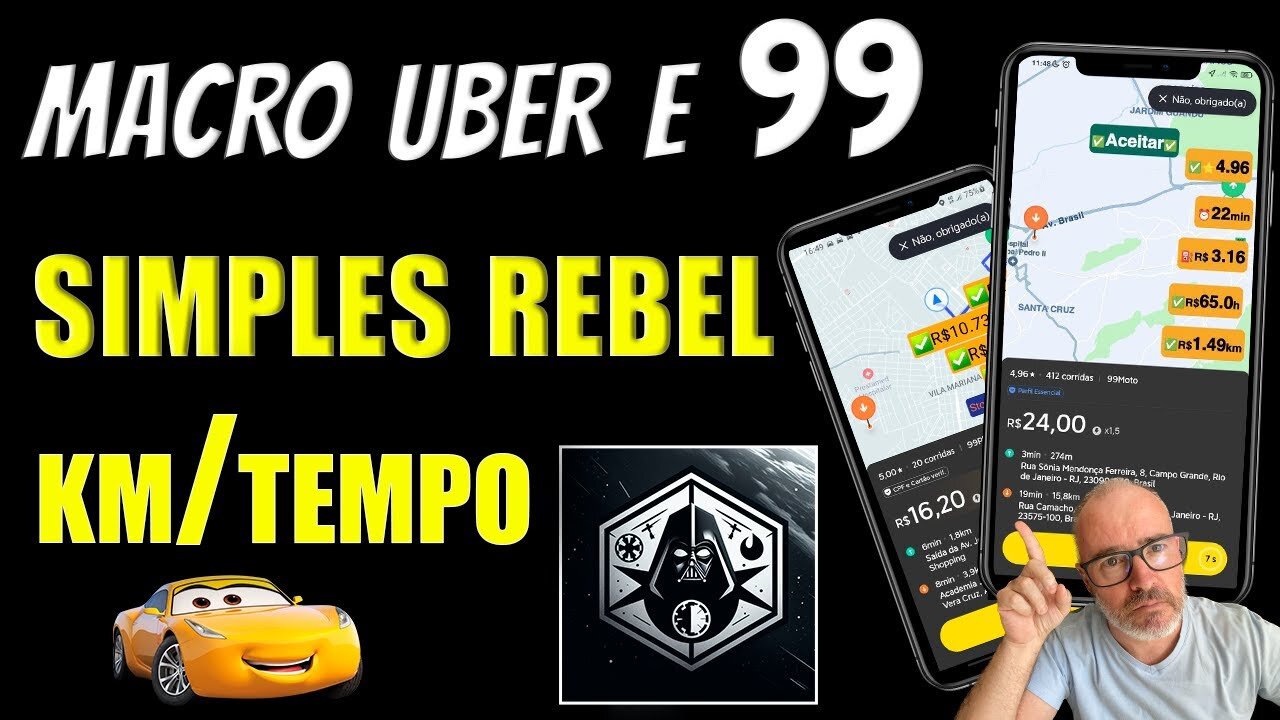 SIMPLES REBEL | Macro Uber e 99pop que lê tudo (Valor por km e hora + Combustível)