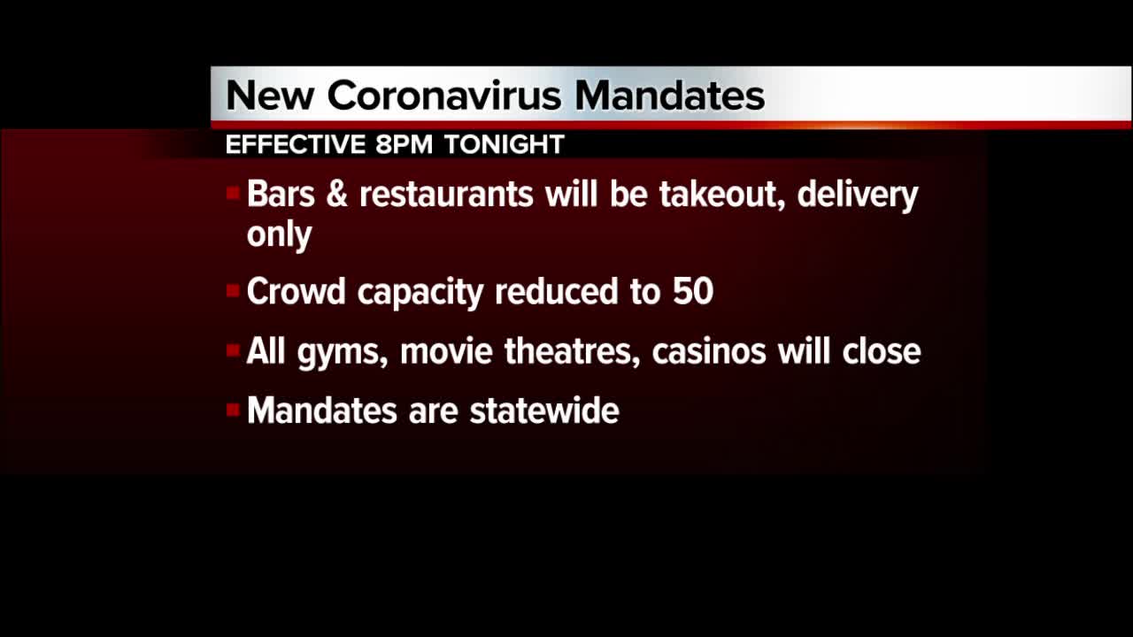 Coronavirus forces shutdown of casinos, gyms, movie theatres