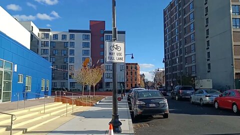 the bike lane on ruggle street is near completion