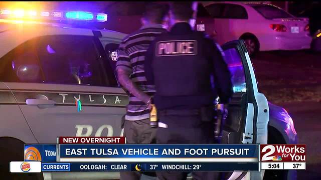 Three people in custody after foot chase in East Tulsa