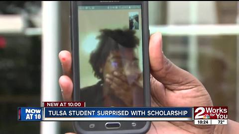 Tulsa student surprised with scholarship