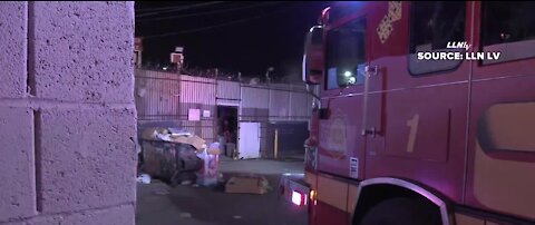 Las Vegas firefighters battle thrift store fire, arson to blame