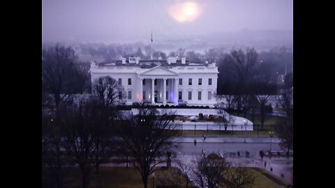 Red white and blue colored lights at Whitehouse/ Live cam now.