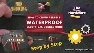 How to CRIMP perfect waterproof electrical connections | fix bilge pump | Small Boat Fishing Channel