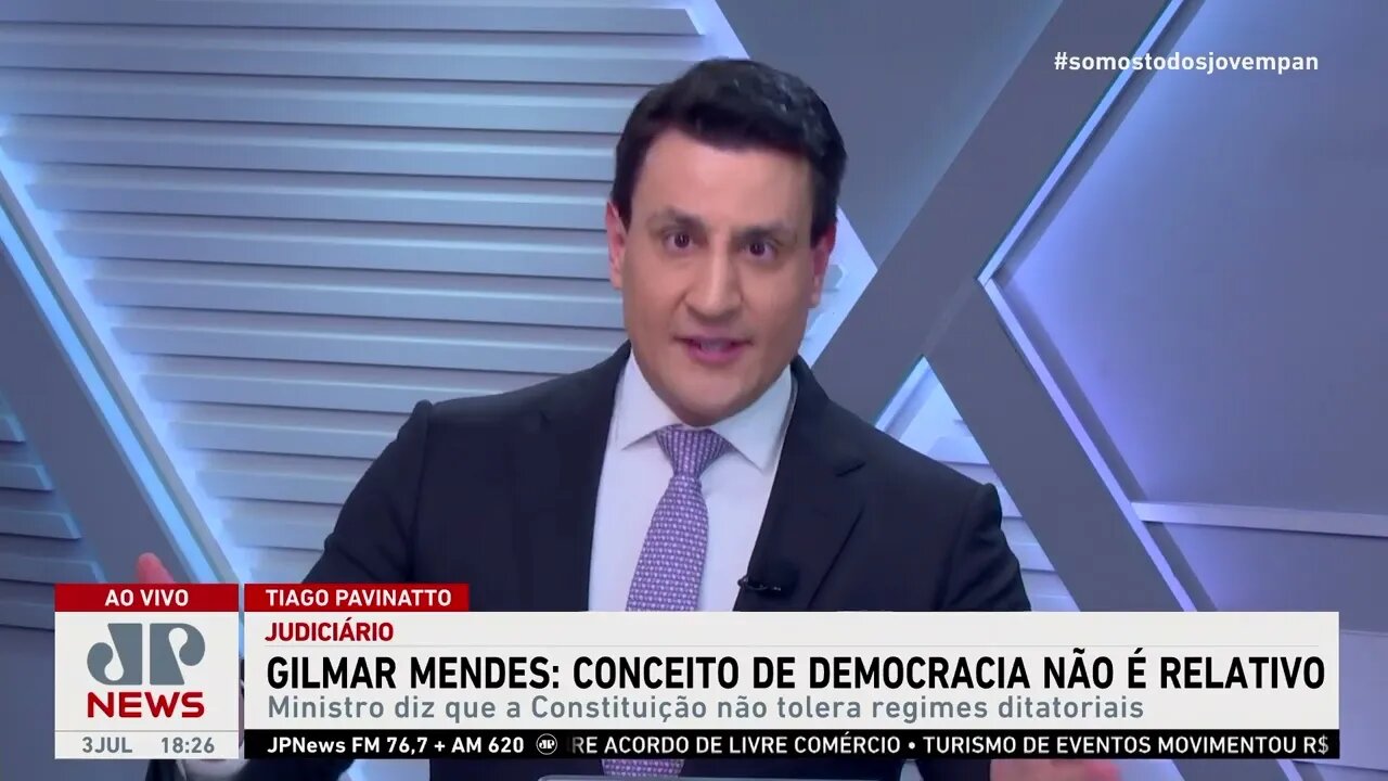 Gilmar Mendes dá indireta a Lula e diz que conceito da democracia não é relativo