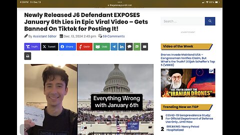 Newly Released J6 Defendant EXPOSES January 6th Lies in Epic Viral Video – Gets Banned On Tiktok