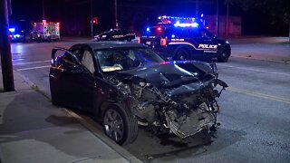 Two-car crash at intersection of Central and East 55th Street