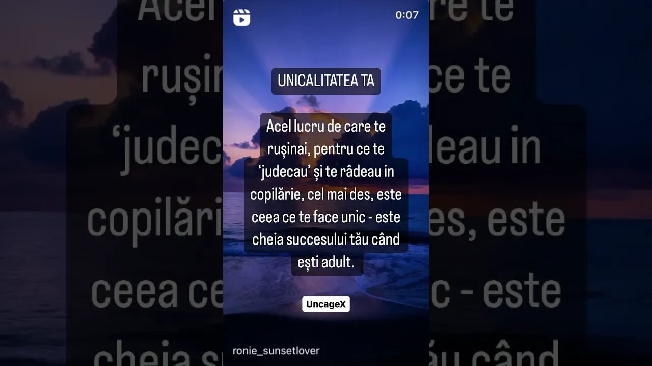 Unicalitatea ta